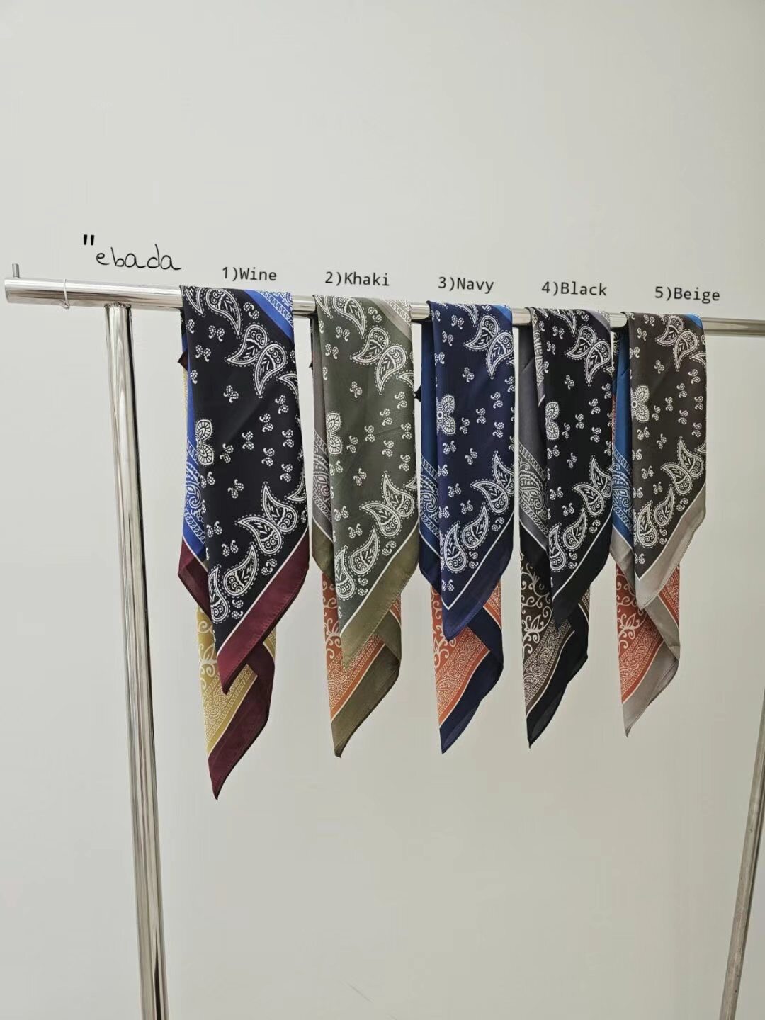秋新款方巾围巾韩国代购ebada东大门腰果花百搭丝巾方巾70cm