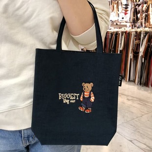 女包wing韩国东大门代购 时尚 图案23 7cm 刺绣小熊款 手提包