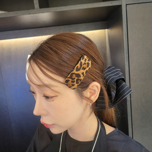 发夹刘海夹earlobe东大门韩国代购秋新款简约气质豹纹款边夹10
