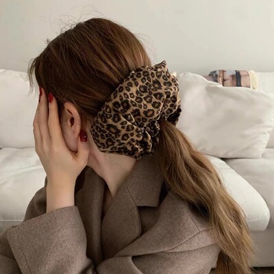 头绳秋冬新款earlobe东大门代购简约豹纹图案大肠款发圈10