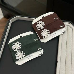 简约百搭东大门韩国代购 The 边夹珠子 发夹 Queen