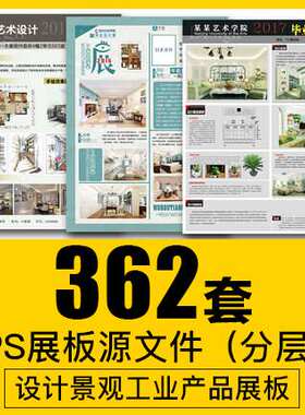 C63室内设计psd展板环艺建筑工业产品介绍分层毕业排版ps模板素材