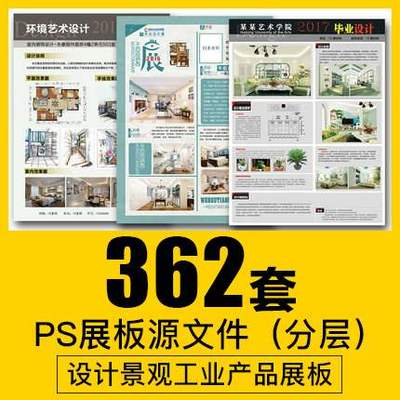 C63室内设计psd展板环艺建筑工业产品介绍分层毕业排版ps模板素材