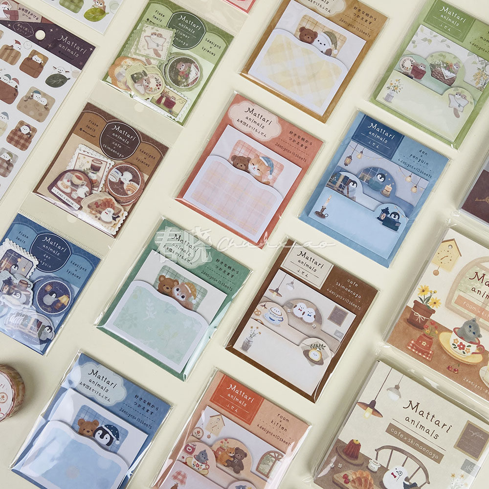 日本NB社可爱动物治愈下午茶手帐素材 和纸胶带贴纸便签信纸,文具电教/文化用品/商务用品,便签本/便条纸/N次贴,淘宝优惠券,粉丝福利购,淘宝优惠卷