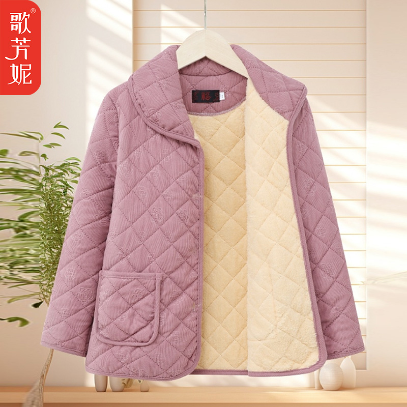 工厂店中年妈妈加绒加厚棉衣