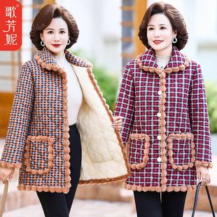 棉袄奶奶 中老年女装 妈妈加绒加厚棉服新款 外套中年棉衣2025秋冬装