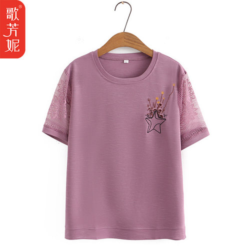 中老年女装短袖T恤上衣小衫夏装