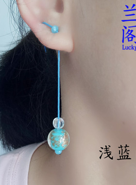 日风琉璃手工过敏绳子耳线