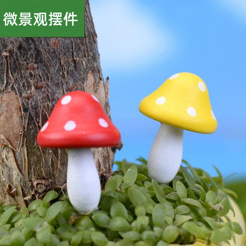 微景观摆件泡沫蘑菇花卉绿植木质工艺品多肉装饰品园艺盆栽造景