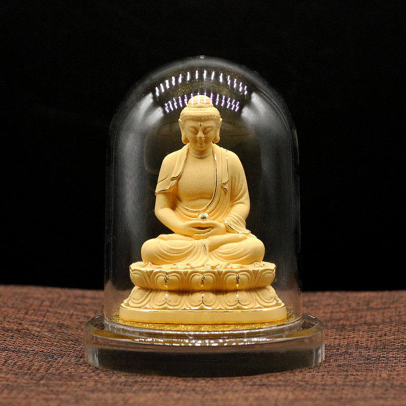 高档绒沙金车饰品释迦摩尼佛三宝佛阿弥陀佛药师佛汽车中控台摆件