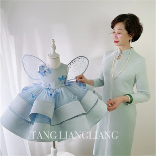 唐靓靓 女童公主裙周岁礼服舞台唱歌表演蓬蓬纱网红不包括蝴蝶