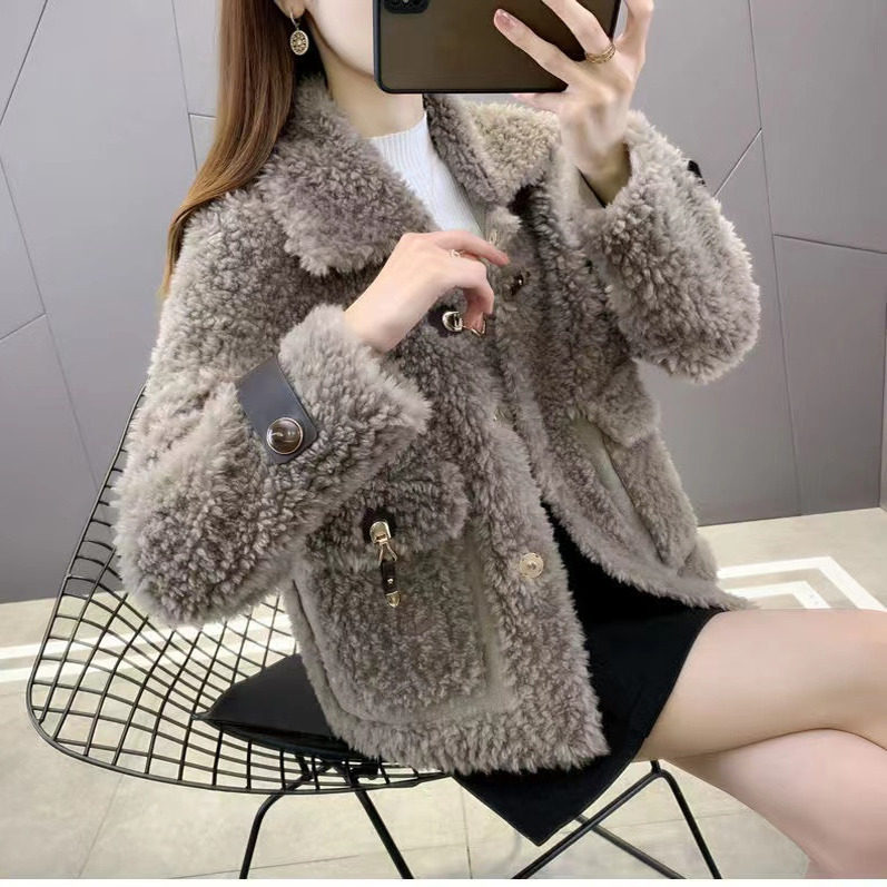 羊羔毛外套女短款秋冬新款韩版宽松仿皮草小个子加厚颗粒绒大衣,女装/女士精品,皮草,淘宝优惠券,粉丝福利购,淘宝优惠卷