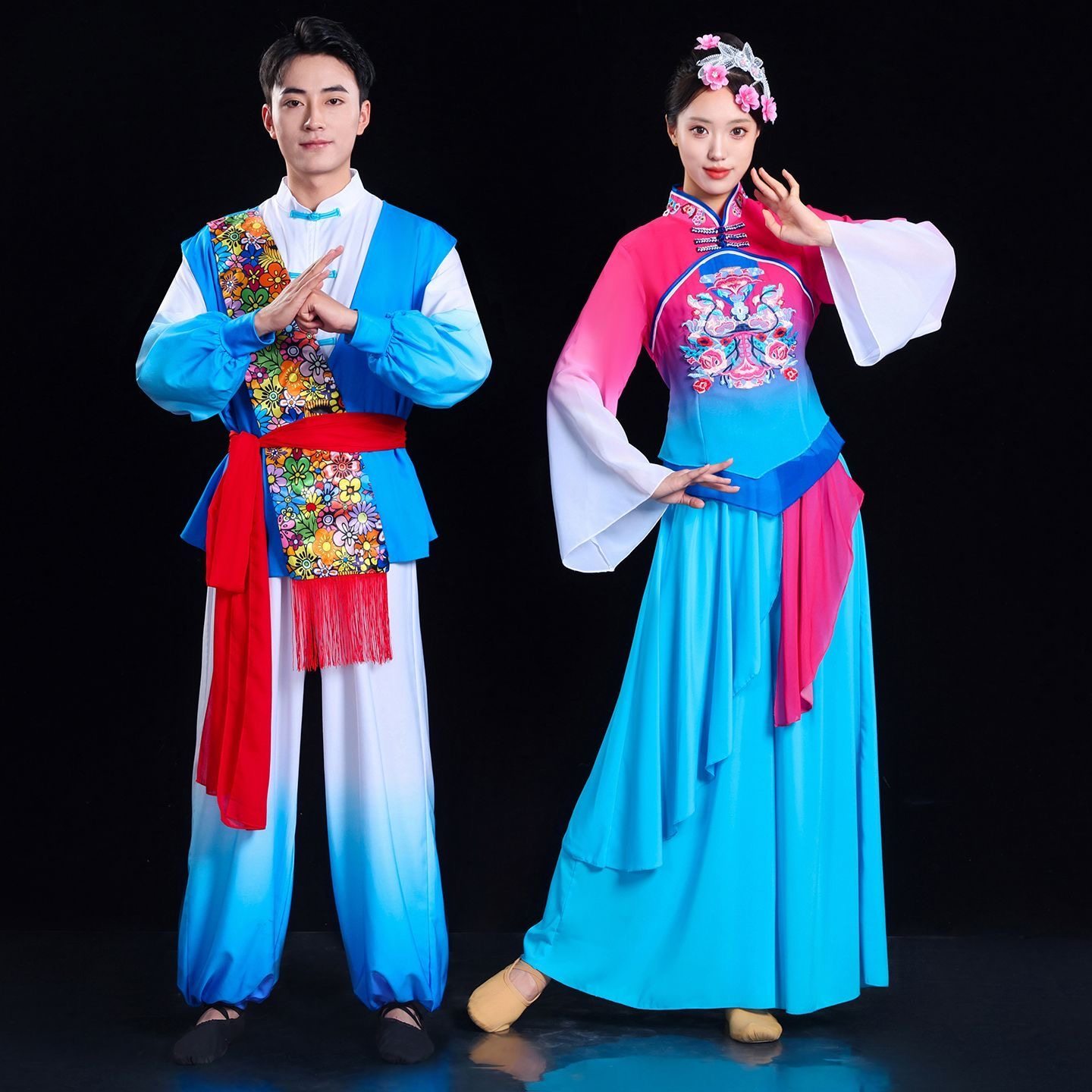 新款古典舞演出服女飘逸中国风古装仙女新款伞舞现代舞打鼓秧歌