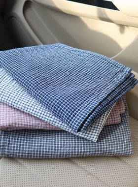 日系小格纯棉纱布枕巾一对装家用全棉枕头盖巾学生宿舍柔软透气