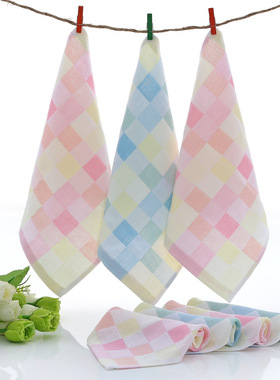 纯棉纱布口水巾儿童手帕幼儿园擦手巾全棉小方巾柔软吸水不掉毛