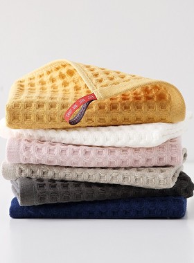 A类华夫格纱布小方巾挂式成人家用纯棉擦手洗脸毛巾全棉柔软吸水