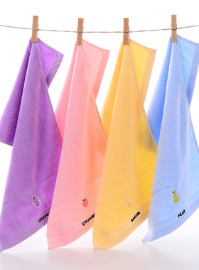 纯棉儿童小毛巾洗脸家用方巾柔软吸水宝宝全棉擦手巾可挂式
