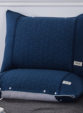 防滑不脱落纯棉枕巾一对装高档纱布全棉家用可固定枕头巾枕套