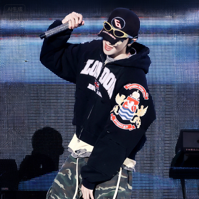 徐明浩同款刺绣徽章开衫卫衣外套