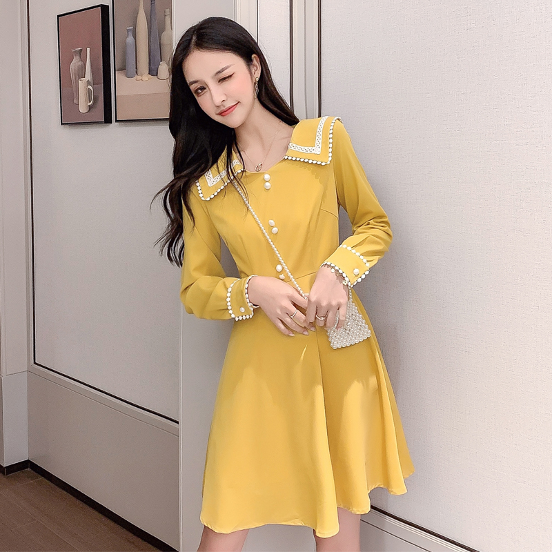 小个子轻熟风女装chic梗桔连衣裙法式小众a字裙2019初秋新款裙子限30000张券