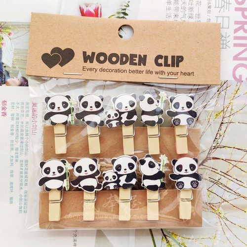 卡通熊猫竹子装饰宿舍相片麻绳