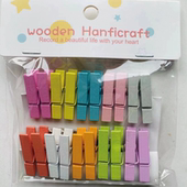 彩色原木染色木制品工艺照片相框幼儿园装 饰花店标签家居小木夹子