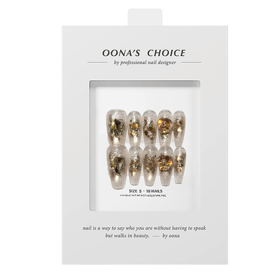 【华灯】全华钻设计款爆闪猫眼长T美甲气质长款金色贵气感穿戴甲