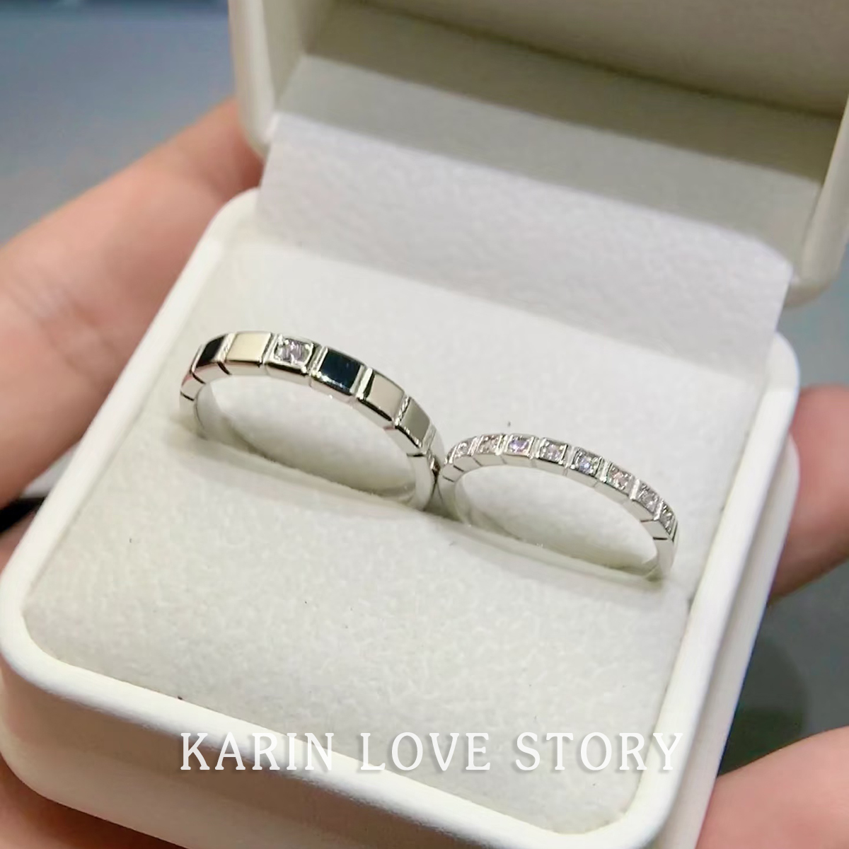 小冰块 情侣对戒足银999时尚小众设计情人节送对象纯银戒指活口