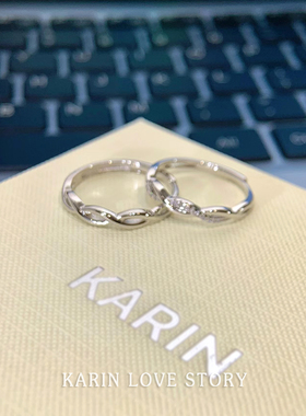 KARIN卡琳 终身伴侣对戒情侣款纯银999足银戒指原创轻奢小众设计
