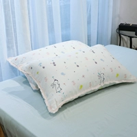 德 cotton Bông nguyên chất hai lớp vỏ gối lưới màu đỏ em bé lớp bông trần ngủ gạc gối đơn đặt một cặp - Gối trường hợp gối sofa