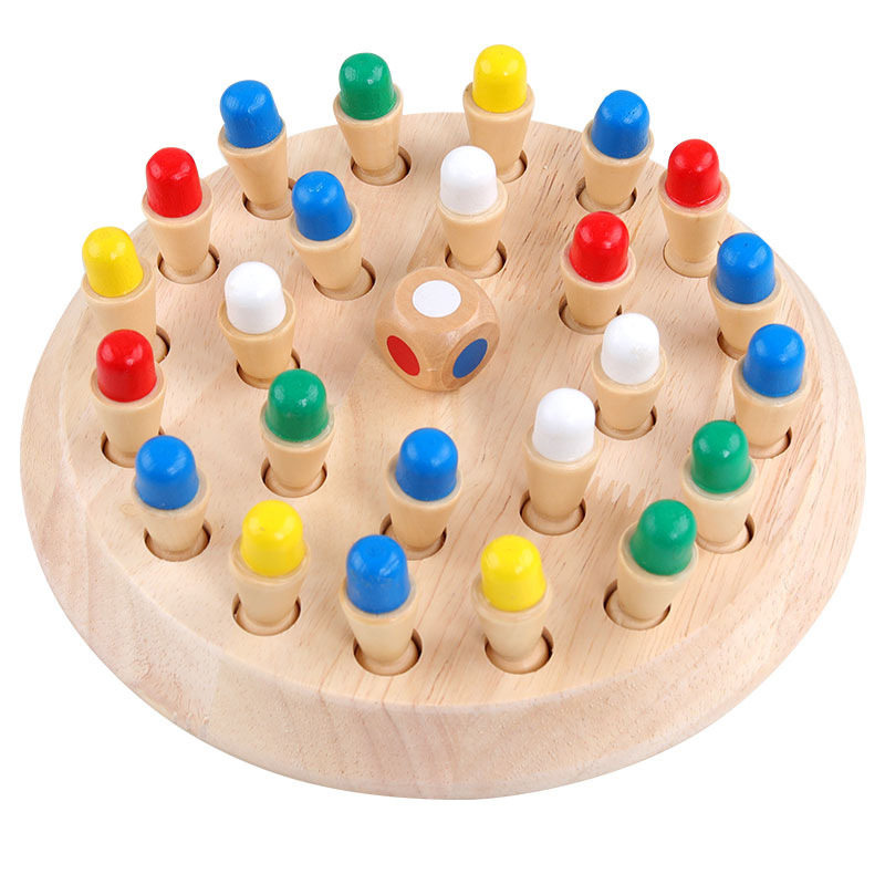 彩色记忆棋宝宝儿童早教益智玩具记忆力观察力专注力训练跨境木玩
