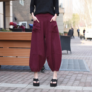清仓捡漏文艺复古加厚棉麻休闲裤百搭春秋冬三季女裤子
