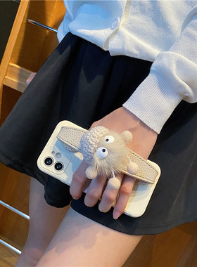 秋冬腕带适用苹果17手机壳14防摔iphone15promax卡通16e个性13mini个性se4白色xsmax软套12毛线精灵11套8plus