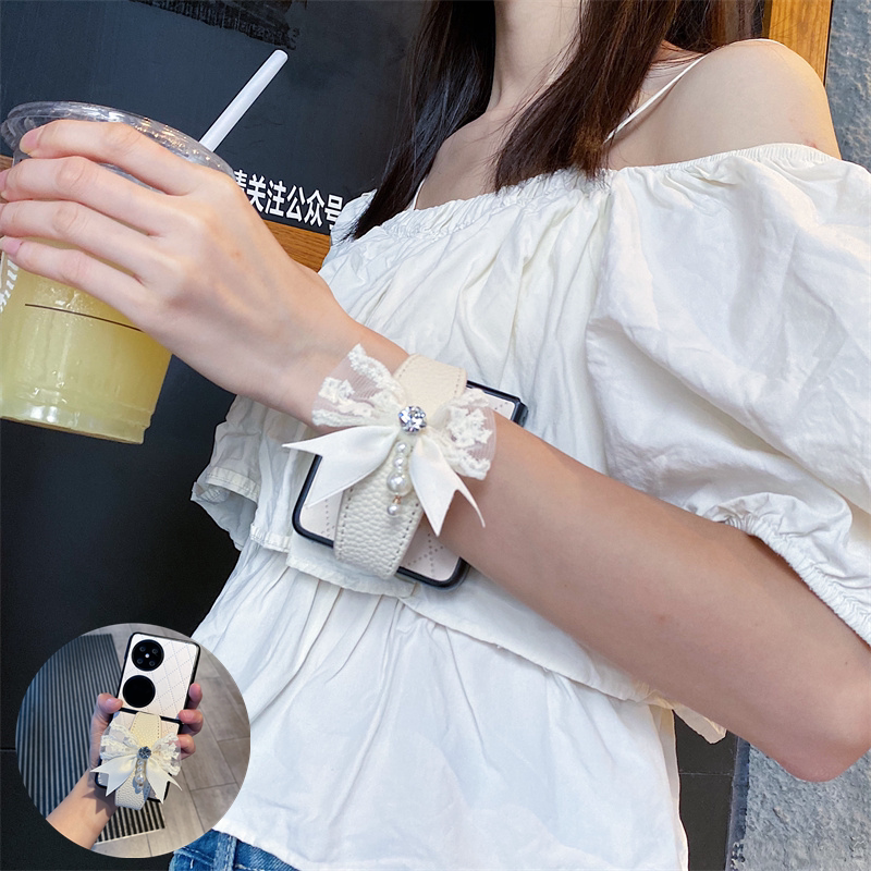 蝴蝶结手腕带适用华为purax典藏版手机壳pocket2小折叠屏OPPOfindn3/n2flip夏日新款三星zflip7/6防摔W25flip