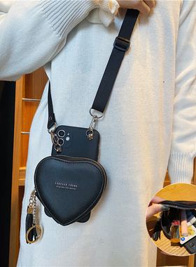 零钱包可斜挎适用红米K80手机壳K60Pro带挂绳K50防摔note14pro保护套civi3硅胶civi5小米17黑色15ultra卡包14