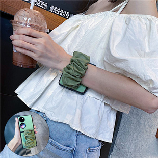 弹力皮腕带适用华为pocket2手机壳purax阔折叠屏nova荣耀MagicVFlip防摔oppofindn3/n2女vivoXFlip三星zflip6