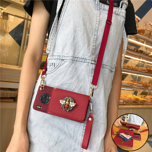 适用华为mate60pro手机壳斜挎