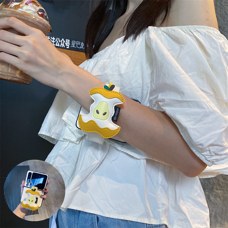 卡通梨子手腕带适用华为purax手机壳小米mixflip2折叠屏OPPOfindn3flip原创三星zflip7/6防摔5个性vivoxflip