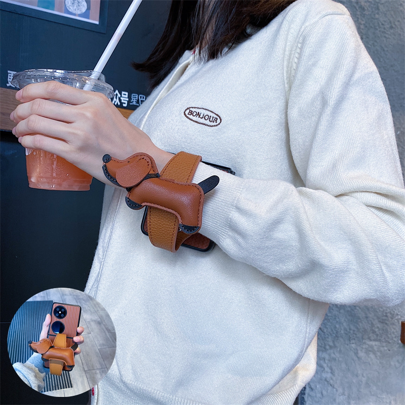 三喜同款腊肠狗腕带适用小米mixflip2手机壳折叠屏适用三星zflip7fe防摔6卡通5/4/w25flip适用摩托罗拉Razr60