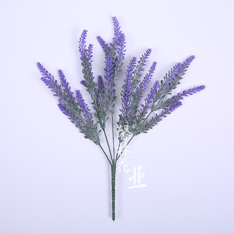 仿真5头薰衣草花卉假花装饰摆件室内植物餐桌摆设家居永生花