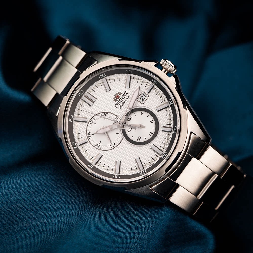 orient东方双狮自动机械男士手表ra-ak0603s运动防水精钢日本白色