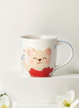 PAGOO泰国进口卡通儿童陶瓷水杯马克杯可爱创意牛奶杯茶杯早餐杯