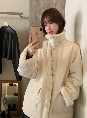 IMISS-冬上新韩标毛毛领宽松保暖羽绒服H10667