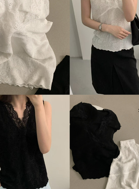 ULOUR/U粒-韩系重工蕾丝背心精致感满分2个颜色无敌好搭背心S1370
