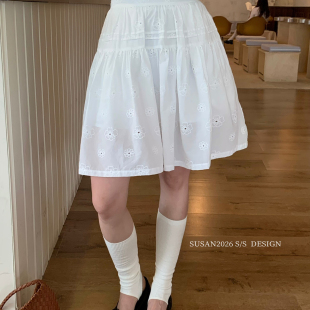 SUSAN 夏上新怒推韩系刺绣绣打揽高腰显瘦半身裙TT5003