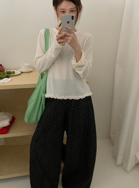 想象SAILORMOON -26年早春下摆花边圆领上衣长袖T恤52201