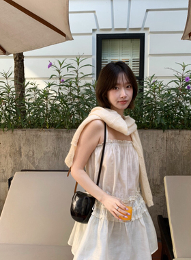 IMISS-春上新韩标气质木耳边吊带叠穿连衣裙R70982