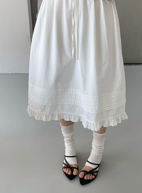 ULOUR/U粒-26年早春上新清新百搭宽松裙摆半身裙75002