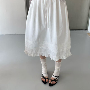 ULOUR/U粒-26年早春上新清新百搭宽松裙摆半身裙75002