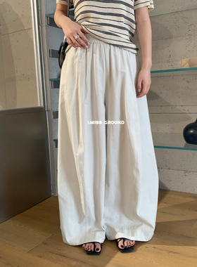 IMISS-春上新简约百搭天丝棉灯笼气球休闲裤R60965